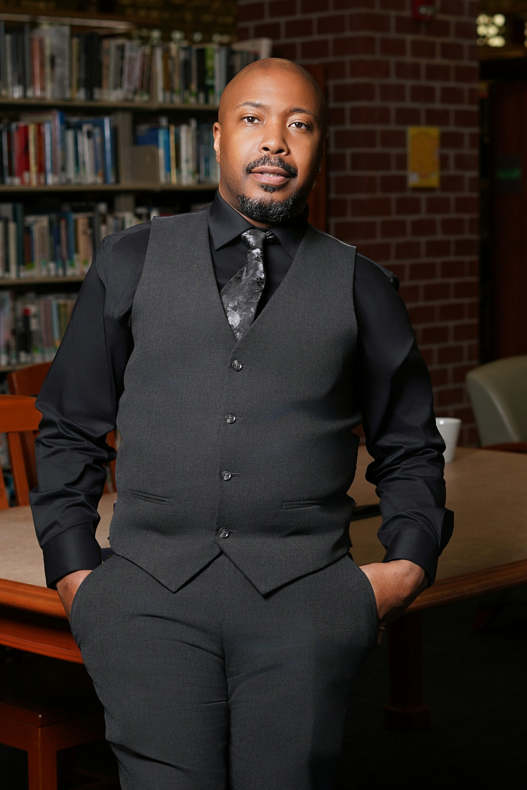 Jerome McNeary in a library setting
